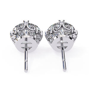 Pendientes de Moissanita de Corte Redondo, 2.5 CT Cada Uno, Plata de Ley 925, Estilo Vintage, 7x7 mm, Joyería Unisex de Lujo - Product Image 6