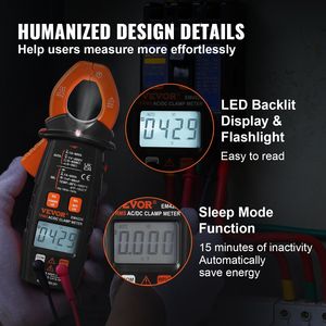 T-RMS 6000 conteggi misuratore di morsetto digitale 600A multimetro Tester per le misure di manutenzione dell'industria ferroviaria degli elettrodomestici corrente - Product Image 5