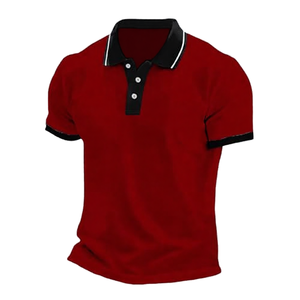Polo personnalisé pour homme avec contraste de couleurs, approvisionnement en gros, OEM, marque privée, manches courtes, chemise de golf, directement de l'usine - Product Image 5