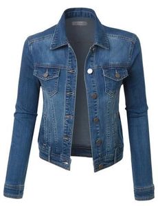 Blue Denim Motorcycle Jacket Women Long Sleeve Turn-down Collar Zipper Closure Solid Breathable Autumn Short Length - Product Image 6