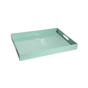 Vietnam Handmade Lacquer Tray, Glossy Jade Green Decorative Organizer for Living Room, Dining, Kitchen and Hotel Use - Product Image 2