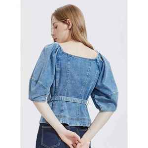 Top vaquero con pedrería para mujer, transpirable, ecológico, económico, de diseño personalizado y tallas grandes, entre los más vendidos. - Product Image 5