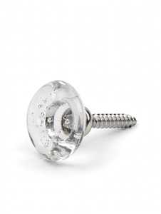 Poignée de porte ronde en verre transparent écologique moderne avec bouton à visser, quincaillerie pour meubles - Product Image 1