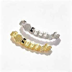 Joyería Dental de Alta Demanda: Grillz de Diamantes con Acabado en Oro y Plata para Hombres y Mujeres, Ideal para Fiestas, Disponible con Descuento - Product Image 1