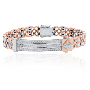 14K Gold Diamond Mens Bracelet 27.130g Regular Size Real Natural Diamond <b>Wristlet</b> For Gents Luxury Male Link Fine Jewelry Wrist - Product Image 2