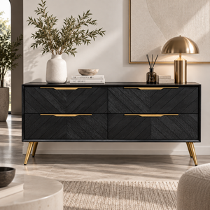 Cómoda de Madera de Buena Calidad de la Colección GALAXY con 4 Cajones, Mueble de Almacenamiento para Dormitorio, Mueble para el Hogar de Diseño Moderno - Product Image 3