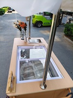 Chariot alimentaire mobile moderne personnalisé Eto170cm avec réfrigérateur, auvent pliable pour la vente de café, de glaces et de snacks en extérieur