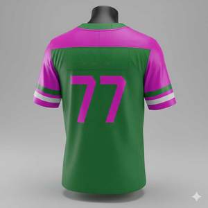Jersey de Fútbol Americano Personalizado Sublimado, de Manga Corta, con Patrón Sólido, Tallas Grandes, Nombre y Número del Equipo, para Hombre, Superventas - Product Image 3