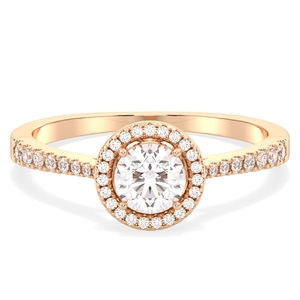 Bague de fiançailles REYES, design original, argent sterling 925, coupe ronde, 1 carat, moissanite certifiée GRA, bijoux fins de luxe pour mariage - Product Image 1