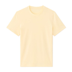T-shirt en jersey de coton violet clair pour homme, col rond, manches courtes, coupe classique, décontracté, uni, coupe classique, col rond, 100% coton - Product Image 5