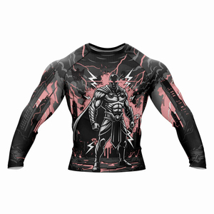 เสื้อรัดกล้ามเนื้อแขนยาวสำหรับผู้ชาย ลายซูเปอร์ฮีโร่ สีดำเหลือง แห้งเร็ว สำหรับกีฬาผสมผสาน - Product Image 2