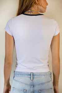 T-shirt court Y2K pour femme, coupe ajustée personnalisée, motif années 2000, OEM ODM - Product Image 2