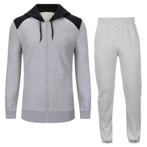 Ensemble de survêtement en polaire 2 pièces pour femmes, taille plus, en polyester, avec sweat à capuche zippé et pantalon de jogging, vêtements de sport pour la remise en forme, ensemble de sport OEM - Product Image 1