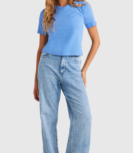 Camiseta Corta Personalizada para Mujer, Manga Corta, Cuello Redondo, Corte Ajustado, Informal, Verano, Color Sólido, Ropa Urbana, OEM, Venta al Por Mayor - Product Image 4
