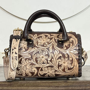 Bolsos de Hombro de Cuero Genuino con Diseño Floral Hecho a Mano, Cierre de Cremallera, Tendencia Septiembre 2026, para Mujer - Product Image 5