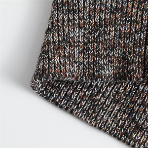 Pull col roulé épais en maille torsadée pour homme, marron chiné, chaud et thermique pour l'hiver, coupe ajustée - Product Image 5