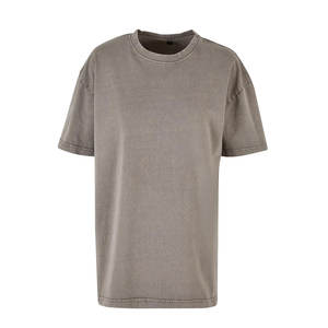 T-shirt en jersey délavé à épaules tombantes, coupe classique, pour femme, avec logo personnalisé imprimé, vêtement décontracté, 100 % coton, écologique - Product Image 5