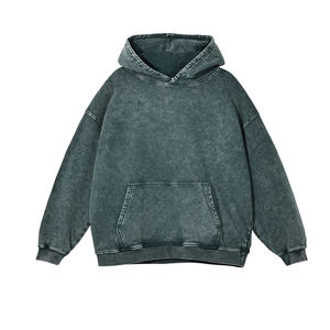 Sweat-shirt à capuche pour femme, très populaire, délavé à l'acide, 100% coton molletonné épais, grande taille, épaules tombantes, style streetwear personnalisé - Product Image 1