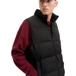 Chaleco de plumón con logotipo personalizado OEM, chaleco grueso y cálido de color contrastante, chaleco informal de invierno reversible, chaleco acolchado para hombre, tallas personalizadas - Product Image 5