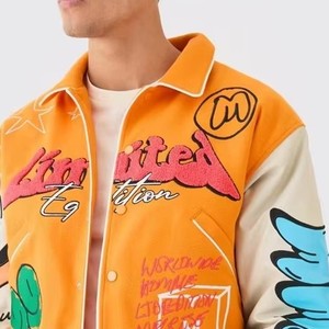 Premium Embroidered <b>Leather</b> <b>Jacket</b> Custom Motorcycle Fashion Coat Genuine <b>Leather</b> OEM ODM Wholesale Sample Service Available - Product Image 4