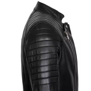 Veste en cuir tendance respirante pour homme, coupe slim, manches longues, veste en cuir pour homme, OEM - Product Image 4