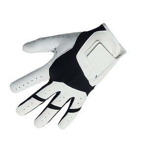 Guantes de golf blancos de cuero genuino antideslizantes, transpirables, con correa de muñeca ajustable, deportivos unisex - Product Image 5