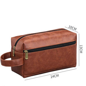 Bolsa de Viaje de Moda para Hombre de Calidad Personalizada, Bolsa de Cuero con Logotipo Personalizado al por Mayor, Bolsa de Cosméticos para Hombre, Bolsa de Aseo con Cierre de PU en Venta - Product Image 2