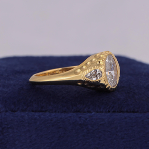 Bague de fiançailles de luxe en or jaune avec diamant taille ovale, style classique pour femme, diamant de laboratoire certifié IGI, 14 carats, 1 à 6 carats, bijoux - Product Image 2