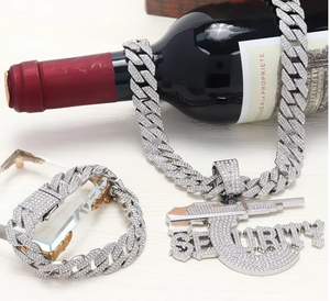 Collier pendentif chèvre en émail bleu avec moissanite et zircone cubique, finition argentée, style Hip Hop pour le streetwear - Product Image 5