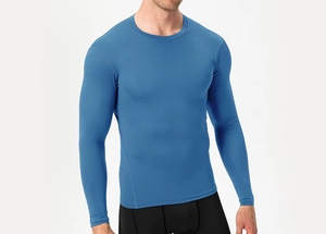 T-shirt de compression à manches longues pour homme, respirant, pour la gym, la course et l'entraînement, idéal pour les sports de plein air – Vente en gros - Product Image 3