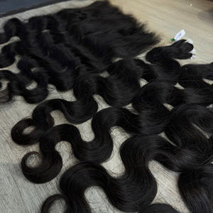 Cheveux vierges bruts vietnamiens de qualité supérieure, ondulation rapide, couleur naturelle, soyeux, tissage à double trame machine - Product Image 2