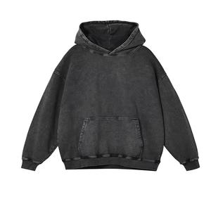 Fabricante de Sudaderas con Capucha Extra Grandes Personalizadas OEM, Sudadera con Capucha 100% Algodón, Lavado Ácido, Alta Calidad, Estilo Vintage, 420 Gsm, para Hombre - Product Image 1