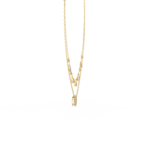 Collier en or jaune 10K 14K 18K avec pendentifs en forme de cercle céleste entrelacés sertis de diamants - Product Image 3