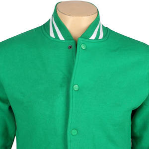 Veste de sport verte pour homme en coton, couleur unie, col rabattu, coupe classique, vêtement décontracté pour l'automne - Product Image 2