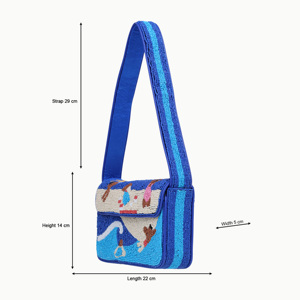 Bolsos de Hombro Premium con Cuentas para la Playa, para Mujeres y Niñas, Bolso de Noche con Diseño de Dibujos Animados, Cierre de Solapa, Correa Única, Estilo Vacacional - Product Image 2