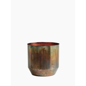 Jarrón de Metal con Acabado Patinado Hecho a Mano, Estilo Vintage, Maceta Decorativa, Centro de Mesa Premium para Sala de Estar, Venta al Por Mayor - Product Image 1