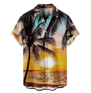 Chemises à imprimé par sublimation personnalisées, vêtements de plage, polyester à séchage rapide, col boutonné, manches courtes, chemise hawaïenne pour homme - Product Image 6