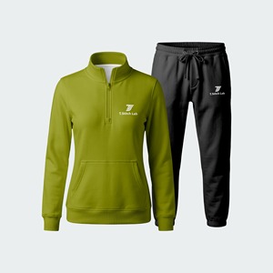 Conjunto Deportivo Ligero de Alta Calidad para Mujer, Precio al por Mayor, con Cierre de Cremallera de un Cuarto, Bolsillos Laterales y Pantalones con Cordón, Ropa Casual - Product Image 5