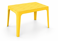 Table en plastique durable avec structure légère et surface facile à nettoyer pour une utilisation commerciale intérieure et extérieure