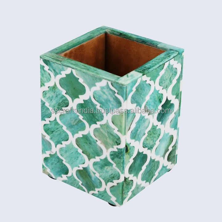 Direct Factory Supply 3x4 Bone & Resin Pen & Pencil Holder Moroccan Design Available in 5 Colors with Custom Packaging