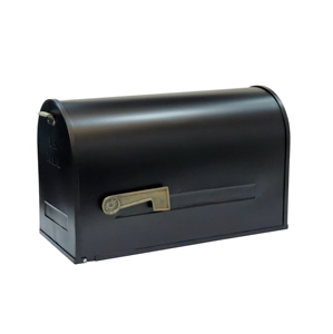 Vintage Antique Pewter Metal Mailbox US Mail Gold Flag <b>Post</b> Mount Outdoor Letter <b>Box</b> Curbside Home Exterior <b>Wall</b> Decoration - Product Image 6