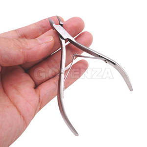 Coupe-cuticules incurvé de haute qualité à trois couleurs, 16 dents, double ressort, arc-en-ciel, or, argent, D501, outil de manucure - Product Image 5