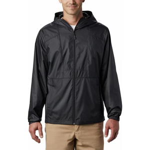 Top Rated Men's <b>Black</b> <b>Windbreaker</b> Jacket Hooded Lightweight Full Zip Water Repellent Outdoor Casual Training Coat - Product Image 5