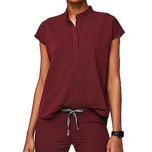 V Neck Zipper <b>Scrub</b> Top and Jogger Leg Pants Set Professional Manicurist Spa <b>Uniform</b> <b>Scrubs</b> Nursing <b>Uniform</b> Medical <b>Scrub</b> Sets - Product Image 1