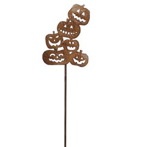 Adornos Rústicos de Metal para Jardín con Diseño de Gato y Calabaza de Halloween, Decoración para Patio, Camino y Exteriores - Product Image 1