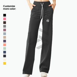 Pantalones de yoga de cintura alta con botones para mujer, transpirables, estampados, a prueba de sudor, hasta el tobillo, para fitness, entrenamiento, cintura sólida, para correr y hacer ejercicio - Product Image 2
