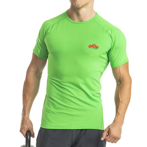 T-shirt de sport pour homme, fitness, entraînement, séchage rapide, respirant, tricoté, écologique, manches courtes, coupe ajustée, confortable, athlétique - Product Image 1