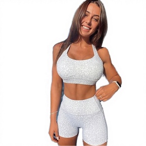 HUCAI Custom Gold Stamping Crystal <b>Crossed</b> Back High for Sublimation Full Printed Reflective Lightweight Fitness <b>Top</b> Yoga - Product Image 2