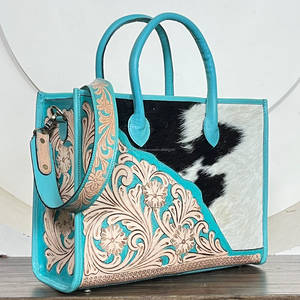 Sacs fourre-tout pour femmes en cuir de vache véritable, fabriqués à la main, style occidental, sacs à main de luxe grande capacité, sacs à bandoulière, sacs de voyage - Product Image 5