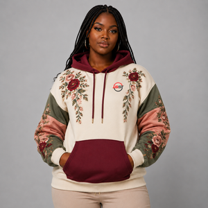 Vente en gros de sweats à capuche brodés pour femmes, logo personnalisé, coton doux, molleton chaud et respirant, streetwear, sweat à capuche brodé pour femmes - Product Image 1